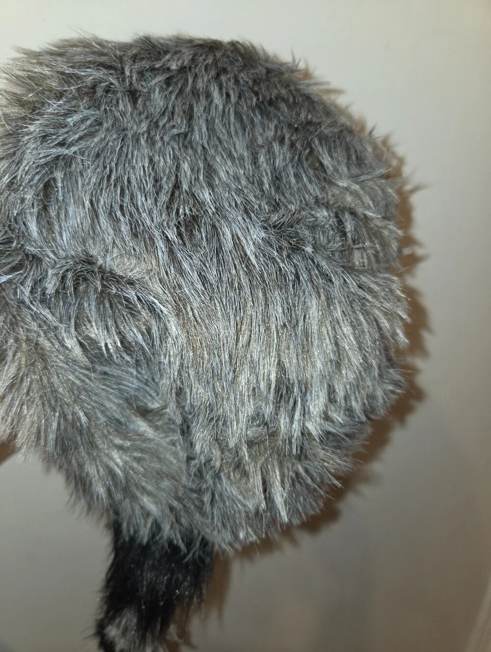 Raccoon Cap Kids Faux Fur Hat - Gray